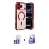 ieg™ iPhone 17 Pro Max Kılıf Nova Işık Özel Seri - Siyah Bilvis 5in1 5D Magic Hayalet Cam Ekran Koruyucu + Turuncu Bilvis Titan Kamera Lens