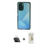 ieg™ Poco F3 Kılıf Nova Asil Özel Seri - Siyah Mat Seramik Nano Ekran Koruyucu + Şeffaf Kamera Lens Koruma Cam