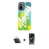 ieg™ Redmi Note 10 Kılıf Siluet Çizgi Koleksiyonu - Şeffaf 360 Full Body Arka Koruyucu + Şeffaf Kamera Lens Koruma Cam