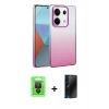 ieg™ Redmi Note 13 Pro 4G Kılıf Kıvılcım Minimal Özel Seri - Siyah 3D Antistatik Hayalet Cam Ekran Koruyucu + Siyah Raze Metal Kamera Lens