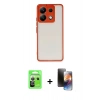 ieg™ Redmi Note 13 Pro 5G Kılıf Ahenk Çizgi Serisi - Siyah 3D Antistatik Mat Seramik Nano Ekran Koruyucu + Gümüş Raze Metal Kamera Lens