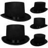 İkinci Kalite Yetişkinler İçin Siyah Renk Ringmaster Sihirbaz Şapkası Fötr Şapka 12 cm