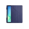 iPad Pro 11 (2024) Kılıf Kalemlikli Hugo Tablet Kılıfı - Lacivert