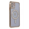 iPhone 11 Kılıf Joke Simli Magneticsafe Kılıf - Gold