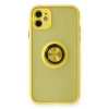 iPhone 11 Kılıf Montreal Yüzüklü Silikon Kapak - Sarı