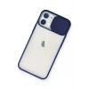 iPhone 11 Kılıf Palm Buzlu Kamera Sürgülü Silikon - Lacivert