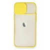 iPhone 11 Kılıf Palm Buzlu Kamera Sürgülü Silikon - Sarı