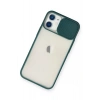 iPhone 11 Kılıf Palm Buzlu Kamera Sürgülü Silikon - Yeşil