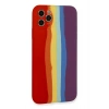 iPhone 11 Pro Kılıf Ebruli Lansman Silikon - Kırmızı-Mor