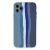 iPhone 11 Pro Kılıf Ebruli Lansman Silikon - Mavi-Gri