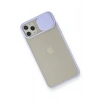 iPhone 11 Pro Max Kılıf Palm Buzlu Kamera Sürgülü Silikon - Lila