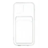 iPhone 12 Kılıf Kart Şeffaf Silikon - Şeffaf