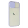 iPhone 12 Kılıf Palm Buzlu Kamera Sürgülü Silikon - Lila