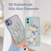 İphone 12 Mini 5.4inç Kamera Korumalı Çiçek Desenli Silikon Kılıf
