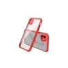 iPhone 12 Mini Kılıf Miami Şeffaf Silikon - Kırmızı