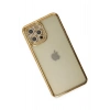 iPhone 12 Pro Kılıf Joke Taşlı Silikon - Gold