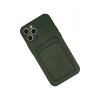 iPhone 12 Pro Max Kılıf Kelvin Kartvizitli Silikon - Koyu Yeşil