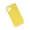 iPhone 12 Pro Max Kılıf Nano içi Kadife Silikon - Sarı