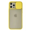 iPhone 12 Pro Max Kılıf Palm Buzlu Kamera Sürgülü Silikon - Sarı