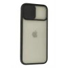 iPhone 12 Pro Max Kılıf Palm Buzlu Kamera Sürgülü Silikon - Siyah