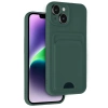 iPhone 14 Kılıf Kelvin Kartvizitli Silikon - Koyu Yeşil