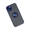 iPhone 14 Kılıf Montreal Yüzüklü Silikon Kapak - Lacivert