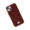 iPhone 14 Plus Kılıf Kelvin Kartvizitli Silikon - Bordo