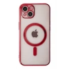 iPhone 14 Plus Kılıf Magneticsafe Lazer Silikon - Kırmızı
