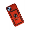 iPhone 14 Plus Kılıf Pars Lens Yüzüklü Silikon - Kırmızı