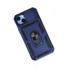 iPhone 14 Plus Kılıf Pars Lens Yüzüklü Silikon - Lacivert