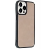 iPhone 14 Pro Max Kılıf Aras Deri Kapak - Pudra