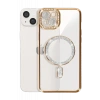 iPhone 15 Kılıf Joke Simli Magneticsafe Kılıf - Gold
