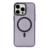 iPhone 15 Pro Kılıf Anka PC Magneticsafe Sert Metal Kapak - Mor