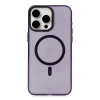 iPhone 15 Pro Kılıf Anka PC Magneticsafe Sert Metal Kapak - Mor