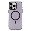 iPhone 15 Pro Kılıf Anka PC Magneticsafe Sert Metal Kapak - Mor