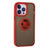 iPhone 15 Pro Max Kılıf Montreal Yüzüklü Silikon Kapak - Kırmızı