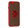 iPhone 6 Kılıf Montreal Yüzüklü Silikon Kapak - Kırmızı