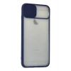 iPhone 6 Plus Kılıf Palm Buzlu Kamera Sürgülü Silikon - Lacivert