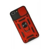 iPhone 7 Plus Kılıf Pars Lens Yüzüklü Silikon - Kırmızı