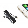 iPhone Örgü Şeklinde Renkli Çelik Şarj Data Kablosu - Siyah