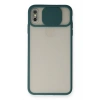 iPhone X Kılıf Palm Buzlu Kamera Sürgülü Silikon - Yeşil