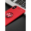 iPhone XS Kılıf Range Yüzüklü Silikon - Kırmızı