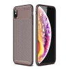 iPhone XS Max Kılıf Auto Focus Karbon Kapak - Kahverengi