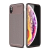 iPhone XS Max Kılıf Auto Focus Karbon Kapak - Kahverengi