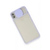 iPhone XS Max Kılıf Palm Buzlu Kamera Sürgülü Silikon - Lila