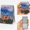 İstanbul Temalı Simli Büyüteçli Pratik Mini Cep Çanta Makyaj Aynası