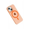  Apple iPhone 14 PC Blank Magsafe Kapak - Turuncu