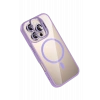  Apple iPhone 16 Pro Max Remim Lensli Magsafe Standlı Kapak - Lila