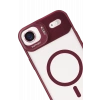  Apple iPhone 17 Air Remim Lensli Magsafe Standlı Kapak - Bordo