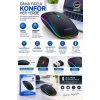 Kablosuz Şarjlı Sessiz Tıklamalı Ergonomik Mouse